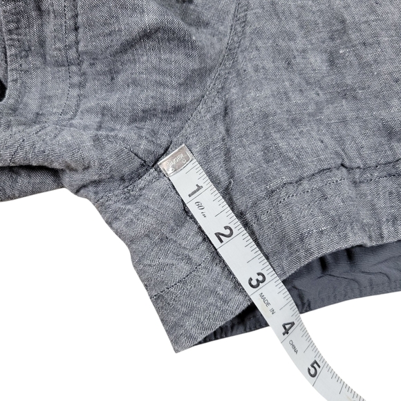 Athleta Beachside Bali Linen Shorts‎ Womens 12 Gray Pull On Athletic Drawstring - Picture 10 of 10
